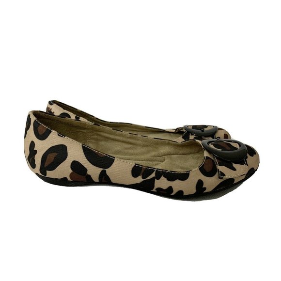 Dr. Scholl's Shoes - Dr Scholls Habit Leopard Print Fabric Slip On Flat